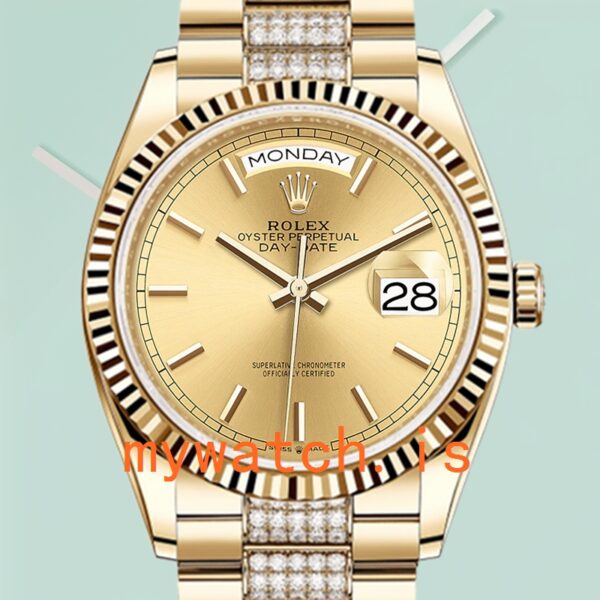 Rolex Day-Date m128238-0046 36mm Mens Champagne Dial Stainless Steel: A Timeless Masterpiece