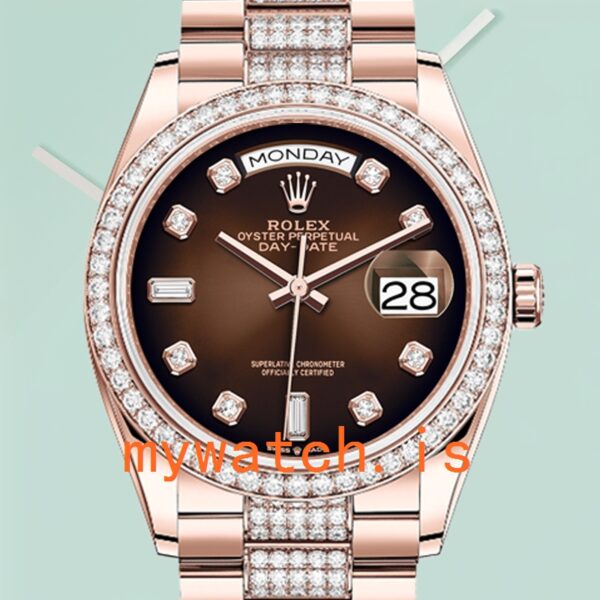 Rolex Day-Date Mens 36mm m128345rbr-0041 Brown Dial: Genuine vs. Replica