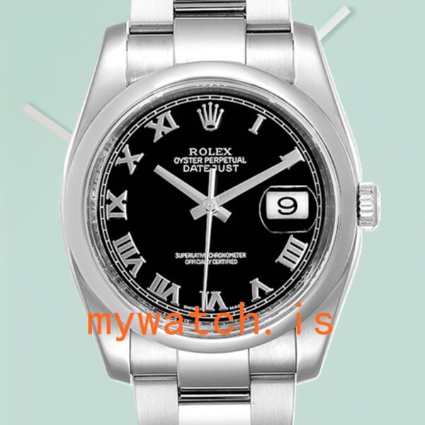Rolex Datejust 116200BKRO 36mm Mens Black Dial Stainless Steel: Genuine vs. Replica