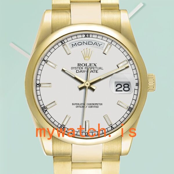 Rolex Day-Date 118208 Mens 36mm Stainless Steel: Genuine vs. Replica Analysis