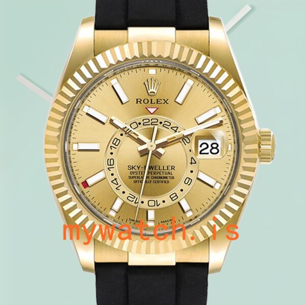 Rolex Sky-Dweller 42mm Mens m326238-0007 Stainless Steel Rubber Band: Genuine vs. Replica